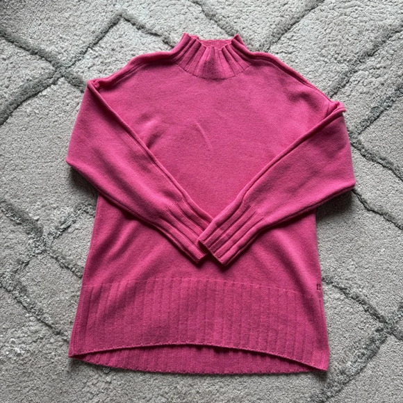 Sweaty Betty pink Mountain sweater wool yak turtleneck longer small - Picture 2 of 7